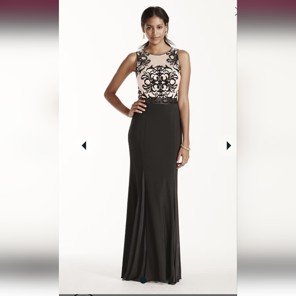 Elegant Black and White Evening Gown